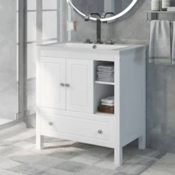 30" Bathroom Vanity With Ceramic Sink, Doors And Drawers - ModernLuxe 27 30" Bathroom Vanity With Ceramic Sink, Doors And Drawers - ModernLuxe -Luxe Furniture Sale GUEST f351b4ea 71a1 4e22 a4af b5eb849db03b