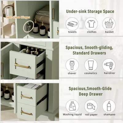 ModernLuxe 30-Inch Free-Standing Bathroom Vanity with Ceramic Undermount Sink 8 ModernLuxe 30-Inch Free-Standing Bathroom Vanity with Ceramic Undermount Sink - Image 6