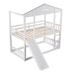 ModernLuxe Twin Over Twin House Bunk Bed with Convertible Slide and Ladder -Luxe Furniture Sale GUEST f4592e1a 2b8b 4126 a0b0 d8753907c98a