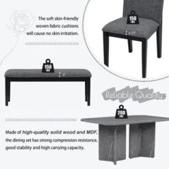 ModernLuxe 6-Piece Wood Dining Table Set with Faux Marble Veneer & Upholstered Seating -Luxe Furniture Sale GUEST f50af161 87f8 4615 b2c0 95dce260c782