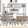 ModernLuxe Twin Size Metal Loft Bed with Built-in Desk and Shelves -Luxe Furniture Sale GUEST f525982f a738 4b1c 9a65 cb18b3405570