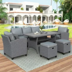 ModernLuxe 6-Piece Outdoor Rattan Wicker Patio Conversation & Dining Set 27 ModernLuxe 6-Piece Outdoor Rattan Wicker Patio Conversation & Dining Set -Luxe Furniture Sale GUEST f52dc213 672f 4758 91a7 7f18d5577293