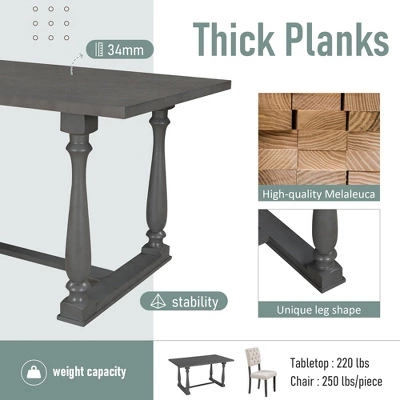 ModernLuxe 6-Piece Dining Table Set with 4 Chairs and Upholstered Bench 11 ModernLuxe 6-Piece Dining Table Set with 4 Chairs and Upholstered Bench - Image 9