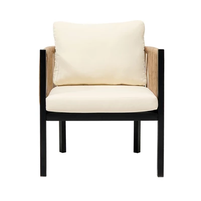 ModernLuxe 4-Piece Rattan Wicker Outdoor Patio Sofa Set with Tempered Glass Table 11 ModernLuxe 4-Piece Rattan Wicker Outdoor Patio Sofa Set with Tempered Glass Table - Image 9