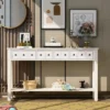 ModernLuxe 60" Rustic Solid Wood Console Table with 4 Drawers & Open Shelf -Luxe Furniture Sale GUEST f5a19b86 7e6b 4e3a 9126 60706fccd1ac