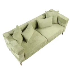 80.5" Modern Upholstered Sofa With Golden Metal Legs And 4 Pillows-ModernLuxe 23 80.5" Modern Upholstered Sofa With Golden Metal Legs And 4 Pillows-ModernLuxe -Luxe Furniture Sale GUEST f6406d2c 2e24 48f7 8a1a fb262c78d0f4