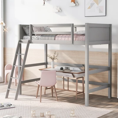ModernLuxe Twin Size Wood Loft Bed with Ladder and Safety Rails 10 ModernLuxe Twin Size Wood Loft Bed with Ladder and Safety Rails - Image 8