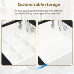 43.3" Modern Vanity Table Set With Flip-Up Mirror, LED Lights And Storage - ModernLuxe -Luxe Furniture Sale GUEST f6cd4564 622d 489c 80e9 7715f011a192