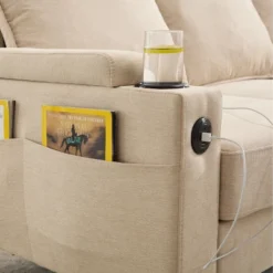 78"W 4-seat Upholstered Sectional Sofa, L-Shape Knock Down Sofa Couch With Removable Storage Ottoman 4L -ModernLuxe -Luxe Furniture Sale GUEST f6ff3c31 3140 4d85 95c6 2d1b28b62a16