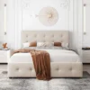 Upholstered Queen Size Platform Bed With Classic Headboard And 4 Drawers-ModernLuxe 2 Upholstered Queen Size Platform Bed With Classic Headboard And 4 Drawers-ModernLuxe -Luxe Furniture Sale GUEST f73397f0 7b44 4985 b25e 592bfeeb195f