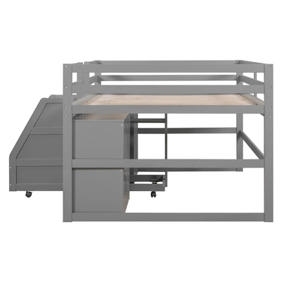 ModernLuxe Full Size Functional Loft Bed with Integrated Cabinets, Drawers, and Wardrobe Staircase 9 ModernLuxe Full Size Functional Loft Bed with Integrated Cabinets, Drawers, and Wardrobe Staircase - Image 7