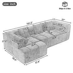 Modular Sectional Sofa With 5 Pillows, Free-combined Sofa Couch With Chaise Lounge & Loveseat, Beige/Blue/Gray/Green-ModernLuxe 20 Modular Sectional Sofa With 5 Pillows, Free-combined Sofa Couch With Chaise Lounge & Loveseat, Beige/Blue/Gray/Green-ModernLuxe -Luxe Furniture Sale GUEST f7b822e3 4ead 4575 a36c d24393505f22