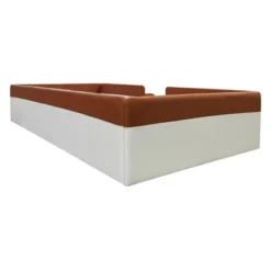 ModernLuxe Upholstered Daybed with Safety Fence and Stairs - Brown & White 16 ModernLuxe Upholstered Daybed with Safety Fence and Stairs - Brown & White -Luxe Furniture Sale GUEST f7f9344c 655a 4fe1 89b9 3d5cd24340a0