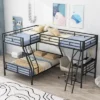 ModernLuxe L-Shaped Metal Triple Bunk Bed with Desk and Loft Bed -Luxe Furniture Sale GUEST f80160b9 f528 43a5 b50e 00fac403ec7f
