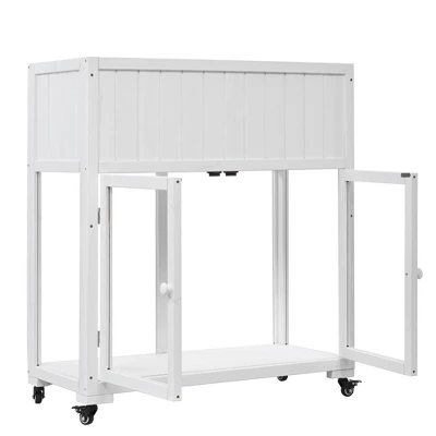 ModernLuxe 35" Mobile Wood Garden Greenhouse & Raised Bed Cold Frame 6 ModernLuxe 35" Mobile Wood Garden Greenhouse & Raised Bed Cold Frame - Image 4