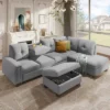 ModernLuxe 108" Reversible L-Shape Sectional Sofa with Storage Ottoman and Cup Holders 2 ModernLuxe 108" Reversible L-Shape Sectional Sofa with Storage Ottoman and Cup Holders -Luxe Furniture Sale GUEST f8aa75d1 b56f 4658 8399 800b638561cd