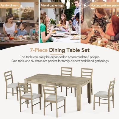 ModernLuxe 7-Piece Extendable Dining Table Set with 6 Upholstered Chairs 5 ModernLuxe 7-Piece Extendable Dining Table Set with 6 Upholstered Chairs - Image 3