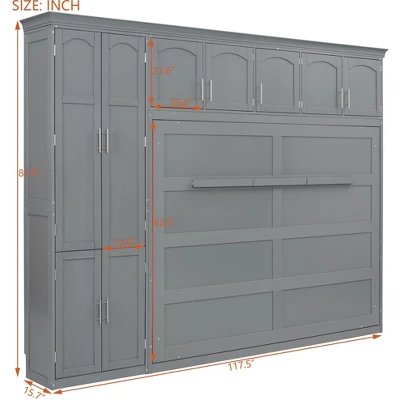 ModernLuxe Queen Size Wall Bed with Customizable Cabinets and Shelves 5 ModernLuxe Queen Size Wall Bed with Customizable Cabinets and Shelves - Image 3