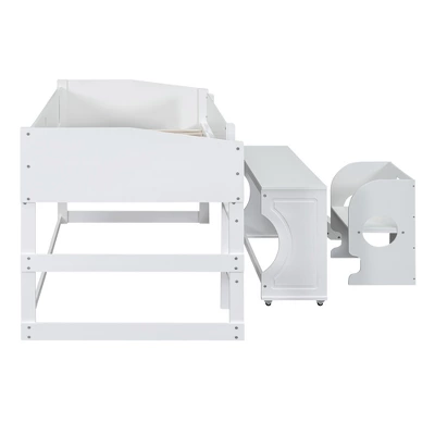 ModernLuxe Low Study Loft Bed with Portable Rolling Desk and Matching Chair 9 ModernLuxe Low Study Loft Bed with Portable Rolling Desk and Matching Chair - Image 7