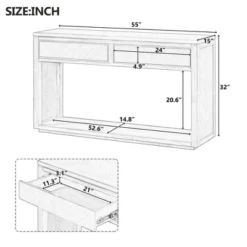 Rustic Wooden Console Table With Storage Drawers And Open Shelf, Elegant Entryway Table For Hallway And Living Room - ModernLuxe -Luxe Furniture Sale GUEST fa38fa53 8399 42c7 8ba0 299d4d81d6d2