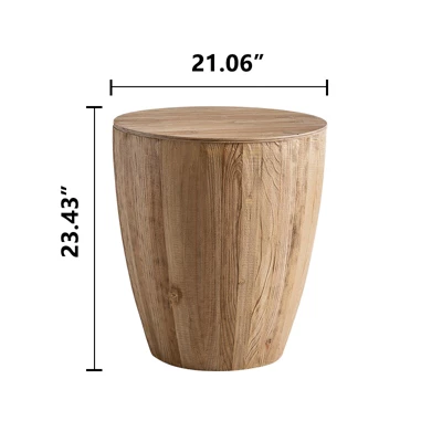 21.06" Retro Style Bucket Shaped Coffee Table, Natural - ModernLuxe 4 21.06" Retro Style Bucket Shaped Coffee Table, Natural - ModernLuxe - Image 2