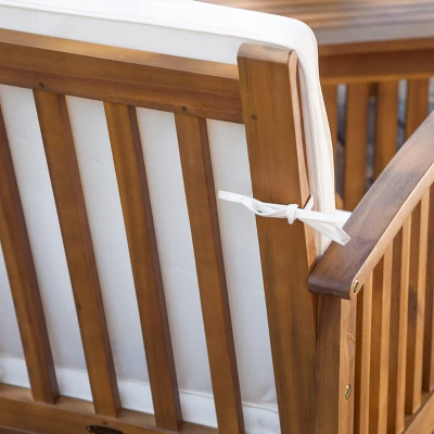 ModernLuxe 4-Piece Outdoor Acacia Wood Seating Group with Removable Cushions 6 ModernLuxe 4-Piece Outdoor Acacia Wood Seating Group with Removable Cushions - Image 4