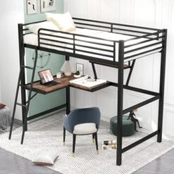ModernLuxe Twin Size Metal Loft Bed with Built-in Desk and Shelves 21 ModernLuxe Twin Size Metal Loft Bed with Built-in Desk and Shelves -Luxe Furniture Sale GUEST fc83d620 e915 440a b070 aee8c0d267de