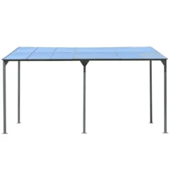 ModernLuxe 14.76 x 9.22 FT Wall-Mounted Gazebo, All-Weather Outdoor Pergola with PC Roof -Luxe Furniture Sale GUEST fc960916 2e1b 4e4b 973b 1d8759f62f2a