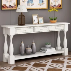 64"L Extra-thick Console Table With Drawers And Shelf-ModernLuxe 17 64"L Extra-thick Console Table With Drawers And Shelf-ModernLuxe -Luxe Furniture Sale GUEST fcfdd92e 6bff 4f1f ac6c b860ce94bb00