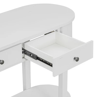 Elegant Retro Console Table With Curved Design And Smooth Glaze For Entryways, Living Rooms And Hallways - ModernLuxe 15 Elegant Retro Console Table With Curved Design And Smooth Glaze For Entryways, Living Rooms And Hallways - ModernLuxe - Image 13