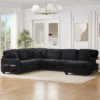 Upholstered Sectional Sofa L-shaped Sofa With Movable Ottoman & Side Storage Pockets - ModernLuxe 1 Upholstered Sectional Sofa L-shaped Sofa With Movable Ottoman & Side Storage Pockets - ModernLuxe -Luxe Furniture Sale GUEST fddb26fa c34f 4388 89bc 3483d30451b3