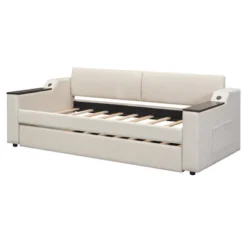 ModernLuxe Twin Upholstered Daybed with Trundle, Storage Arms & USB 17 ModernLuxe Twin Upholstered Daybed with Trundle, Storage Arms & USB -Luxe Furniture Sale GUEST fe58adbe 0032 4f69 80c3 256c1285db28