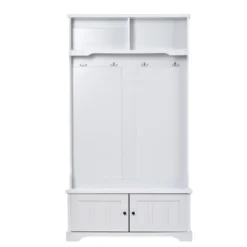 3-in-1 Design Hall Tree Entryway Bench With Shelves Cabinet And Four Hooks-ModernLuxe 22 3-in-1 Design Hall Tree Entryway Bench With Shelves Cabinet And Four Hooks-ModernLuxe -Luxe Furniture Sale GUEST fe5fb6cb d730 48cb 8e7e 66e4a3e94a36