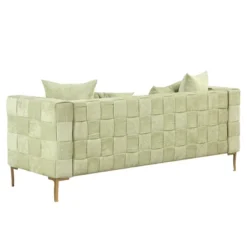 80.5" Modern Upholstered Sofa With Golden Metal Legs And 4 Pillows-ModernLuxe 25 80.5" Modern Upholstered Sofa With Golden Metal Legs And 4 Pillows-ModernLuxe -Luxe Furniture Sale GUEST fea63f61 1425 435e 8d59 93007bf31a5e