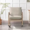 Solid Wood Rocking Chair Upholstered In Linen Fabric, Beige - ModernLuxe 2 Solid Wood Rocking Chair Upholstered In Linen Fabric, Beige - ModernLuxe -Luxe Furniture Sale GUEST ff4e0706 52d6 4e78 aaac e07bc37fcb91