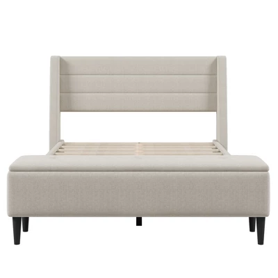 ModernLuxe Queen Size Upholstered Wood Storage Platform Bed Frame with Integrated Ottoman Bench 6 ModernLuxe Queen Size Upholstered Wood Storage Platform Bed Frame with Integrated Ottoman Bench - Image 4