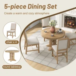 ModernLuxe 5-Piece Extendable Dining Set with Round Table and 4 Upholstered Chairs 16 ModernLuxe 5-Piece Extendable Dining Set with Round Table and 4 Upholstered Chairs -Luxe Furniture Sale GUEST ffa22abd 91c7 4f8a 8ca9 526b8c156e37