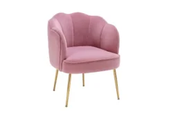 Modern Shell Shape Armchair Accent Chair With Gold Legs-ModernLuxe -Luxe Furniture Sale GUEST ffcaf584 1598 402b a1e1 04caa6fcc0bd